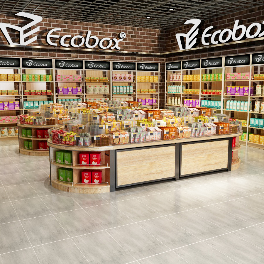 Ecobox MG-011 Verkaufsregal aus Holz für den Verkauf von Lebensmitteln 