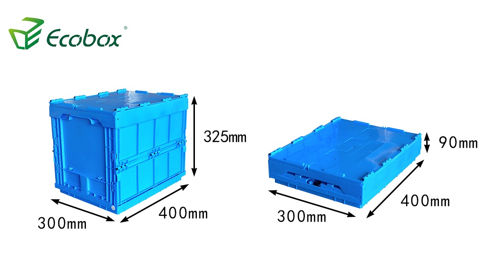 Ecobox 40 x 30 x 32,5 cm zusammenklappbarer faltbarer Kunststoffbehälter Aufbewahrungsbehälter Box Transportbox