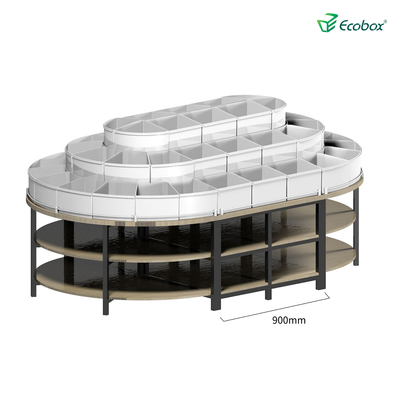 ECOBOX G005-Serie Rund-Regal mit Ecobox-Bulk-Bins Supermarkt-Bulk-Food-Anzeigen
