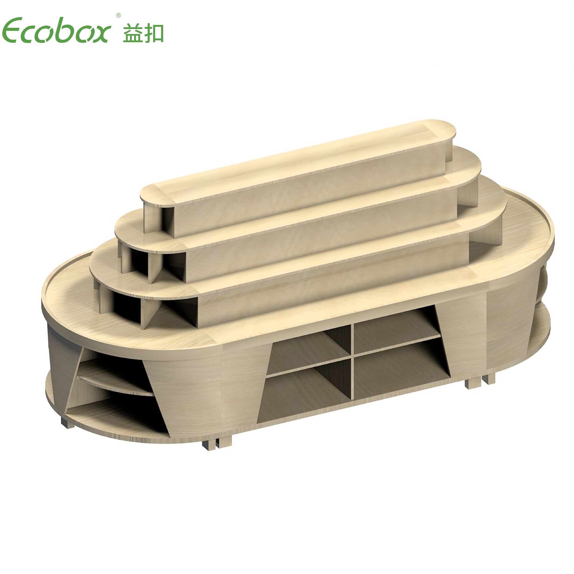 Ecobox G010 Supermarkt-Großlebensmitteldisplays mit Ecobox-Supermarktbehältern