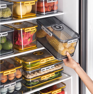 PET-Kunststoff in Lebensmittelqualität, transparent, verdickt, Zeitmessung, gefroren, Organizer-Box, Kühlschrank-Aufbewahrungsbox